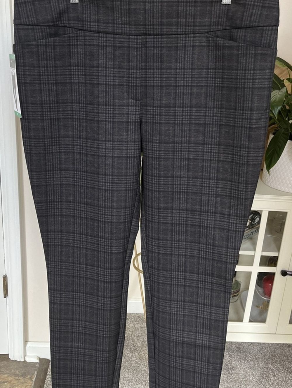 Dalia Gray Plaid Pants boxi